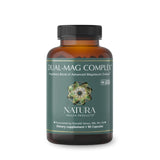 Natura Health Products frasco Dual-Mag Complex frontal mostrando etiqueta clara y beneficio de pureza