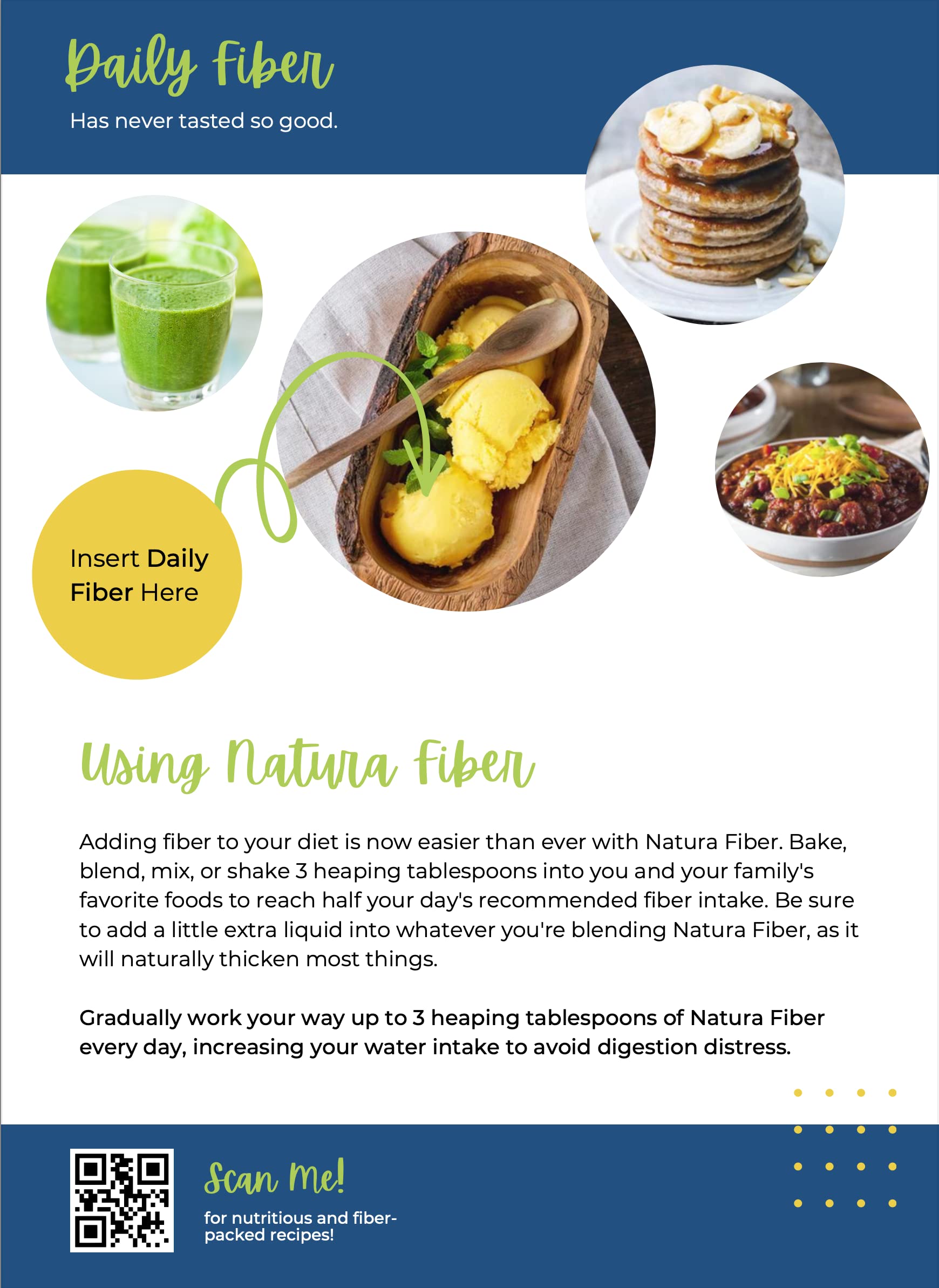 Natura Fiber etiqueta nutricional en detalle para ver información