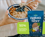 Natura Fiber ingredientes orgánicos integrales dispuestos, transparencia
