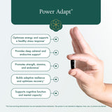 Natura Health Products Power Adapt botella con etiqueta legible destacando ingredientes y pureza