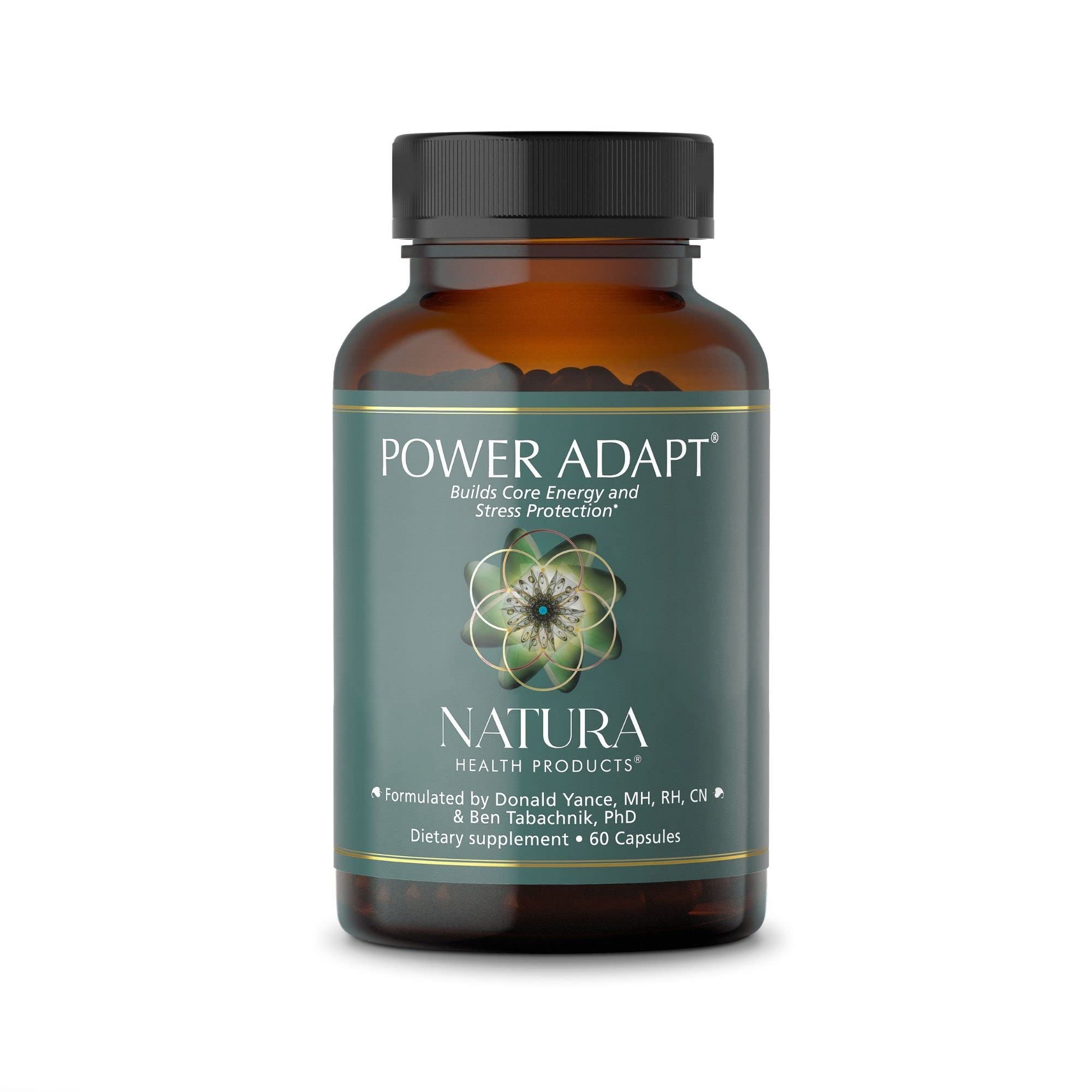 Natura Health Products Power Adapt frontal del empaque mostrando la marca y la información clave para confianza
