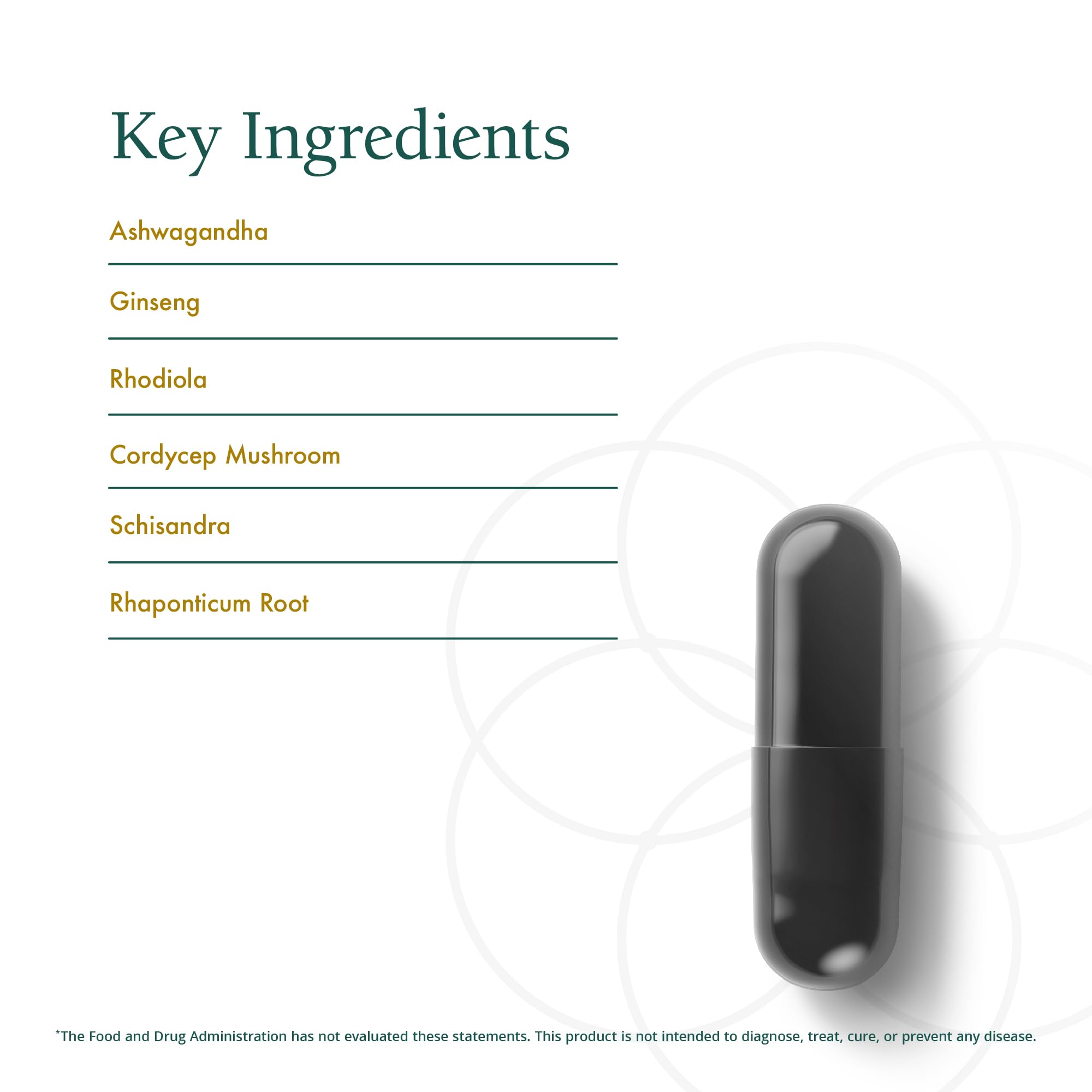 Natura Health Products Power Adapt cápsulas en la mano como referencia de escala para facilidad de toma