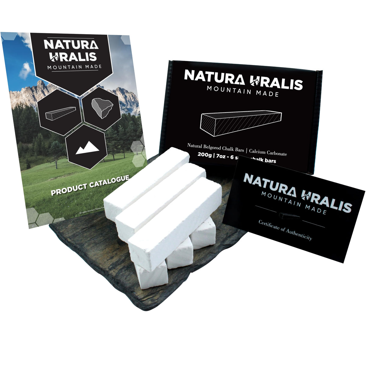 Natura Uralis frontal del paquete Belgorod mostrando 6 barras y beneficio pureza
