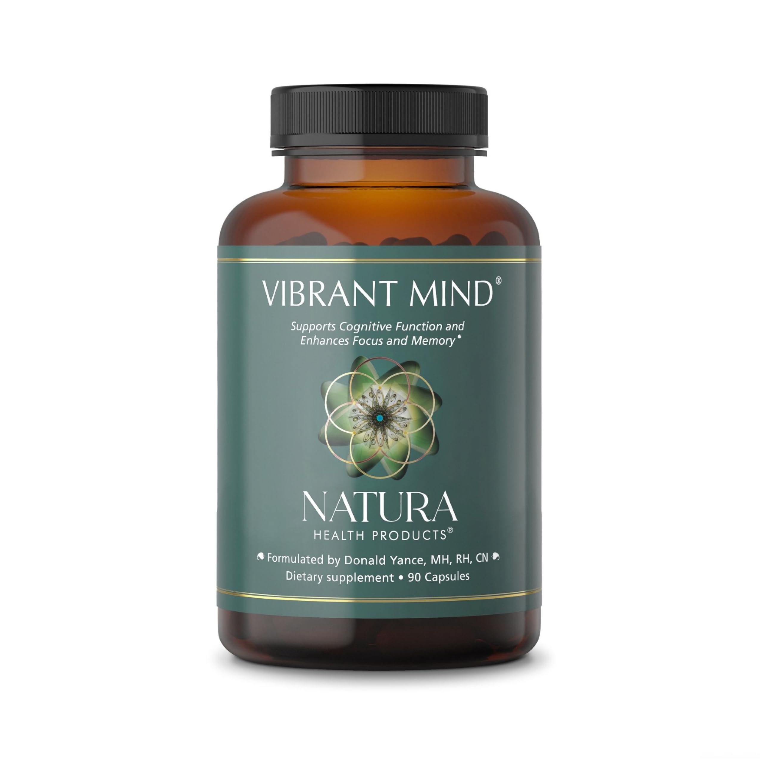 Natura Vibrant Mind vista frontal del envase mostrando diseño y cantidad de cápsulas