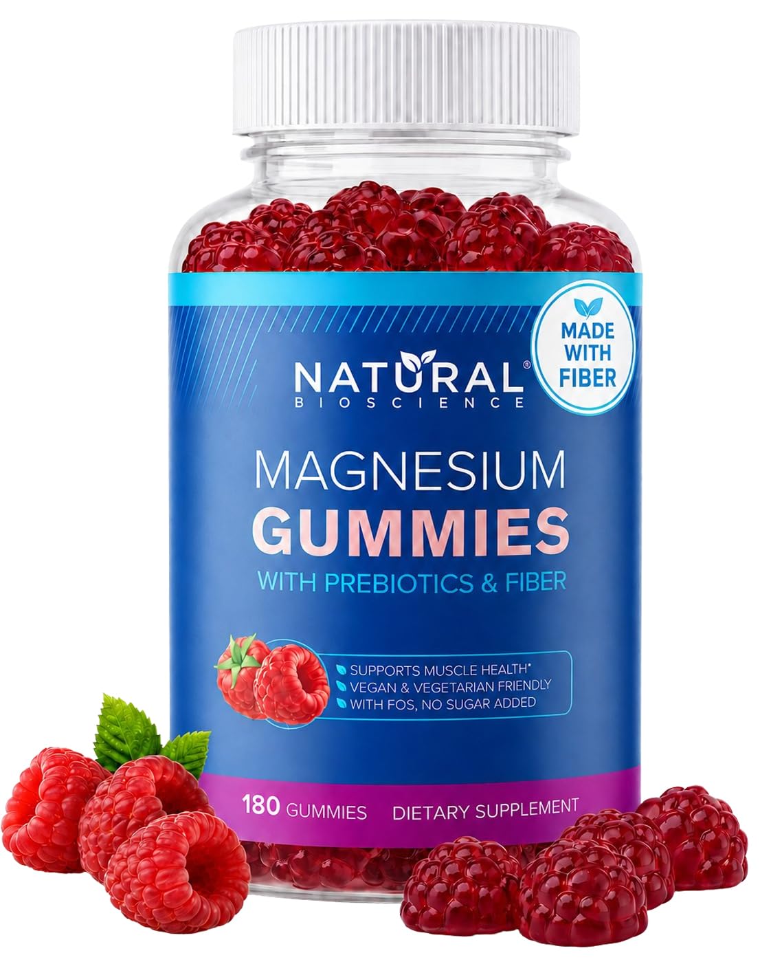 Natural BioScience frente del empaque que muestra 180 gominolas y beneficios claros