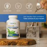 Natural Cure Labs botella abierta con cápsulas listas para tomar para conveniencia diaria