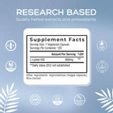Natural Cure Labs etiqueta ampliada con lista limpia de ingredientes