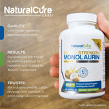 Natural Cure Labs detalle de la etiqueta que destaca 800 mg y 100 cápsulas