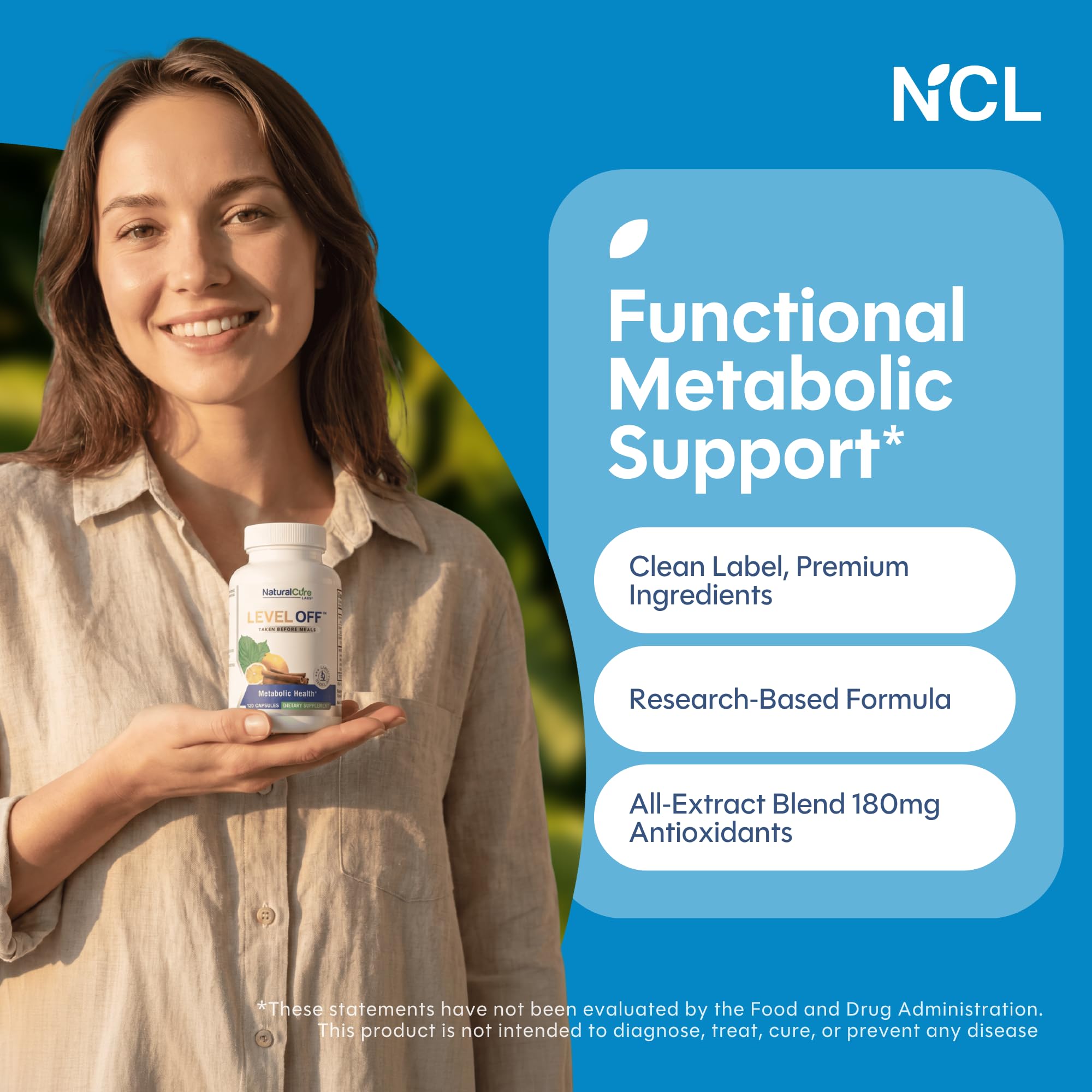 Primer plano de la etiqueta nutricional Natural Cure Labs indicando ingredientes clave