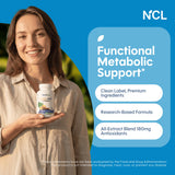 Primer plano de la etiqueta nutricional Natural Cure Labs indicando ingredientes clave