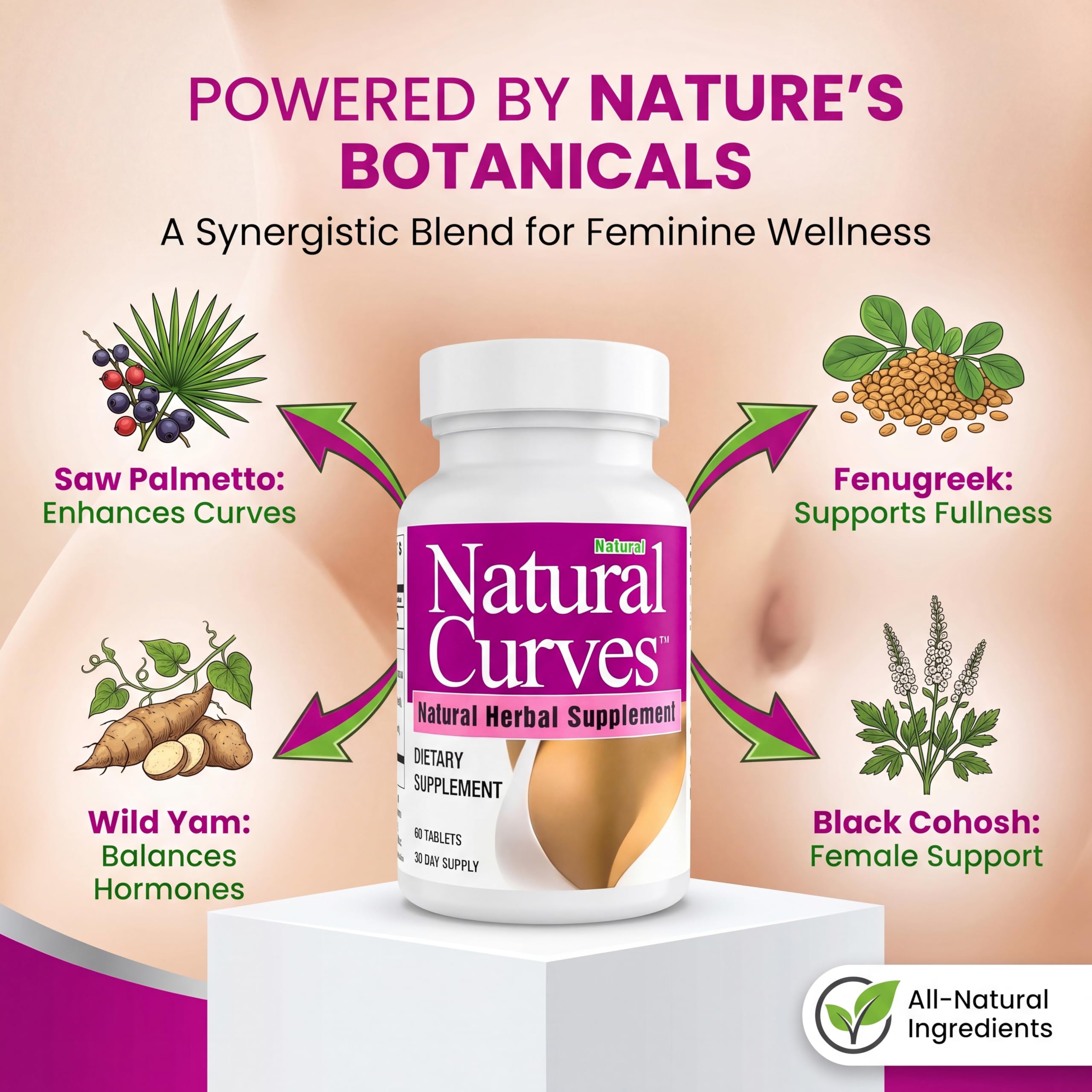 Natural Curves uso diario junto a botella de agua para rutina fácil