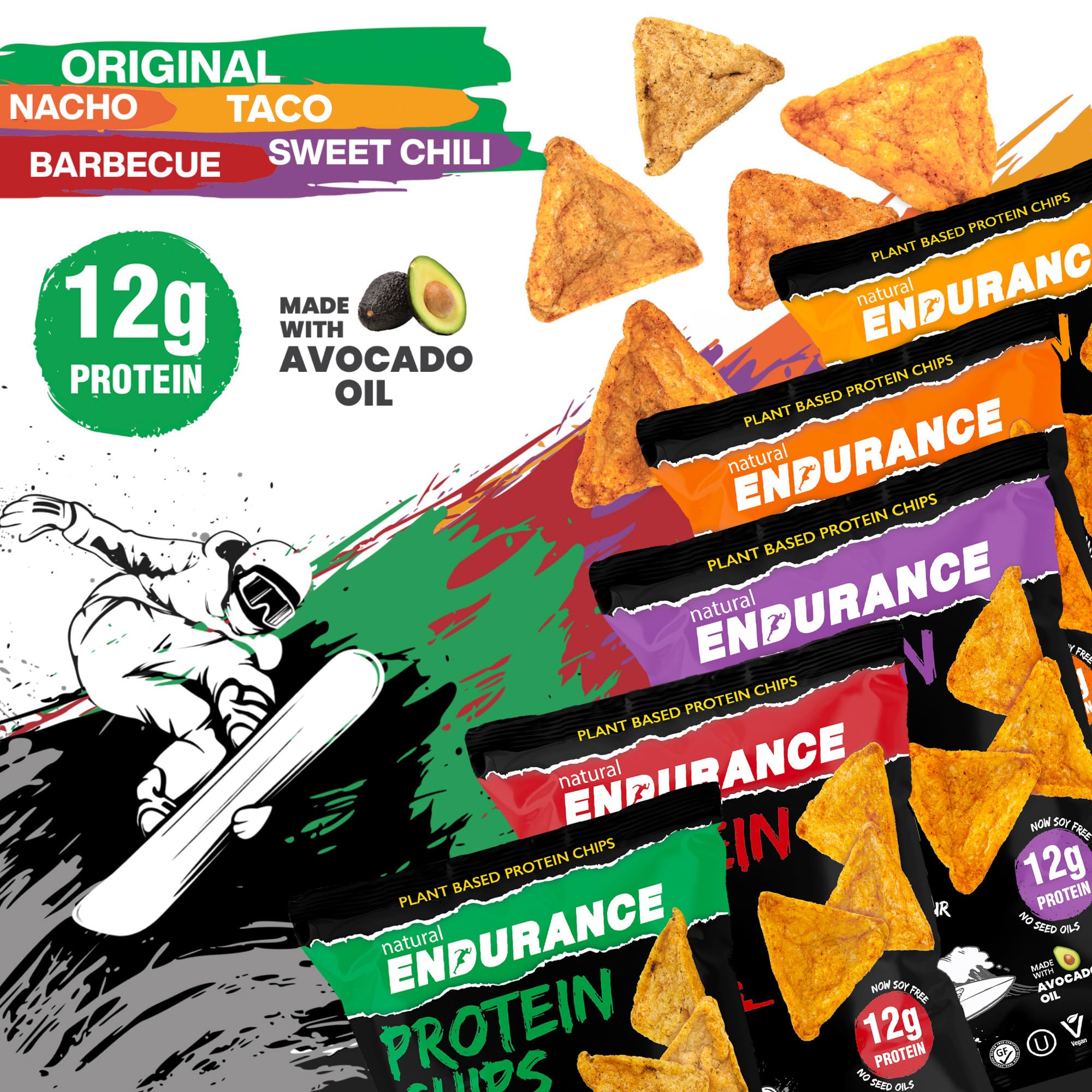 Natural Endurance bolsa en mano para comparar tamaño y porción práctica