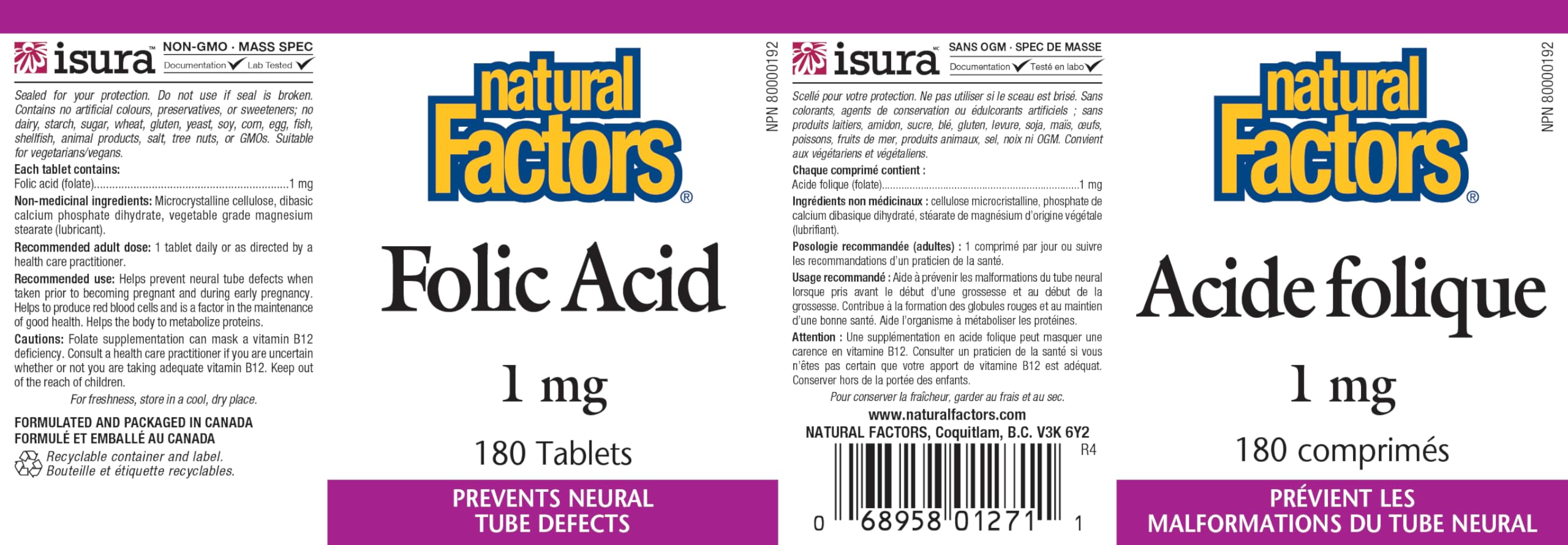 Natural Factors primer plano de tableta para ver tamaño y textura, facilita la toma diaria