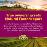 Natural Factors envase abierto con tabletas listas para uso diario conveniente