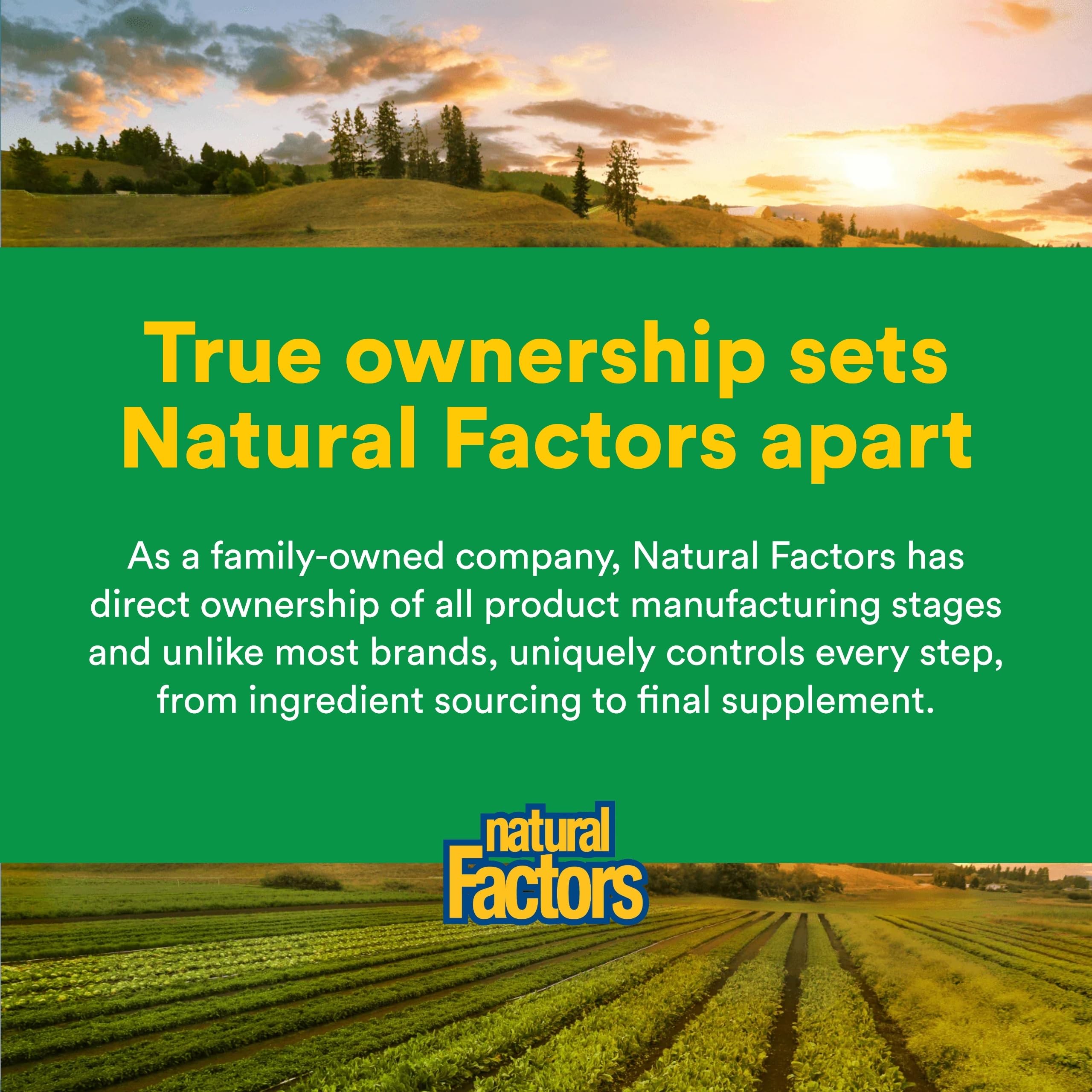 Natural Factors granjas orgánicas fuente sostenible que respalda la trazabilidad