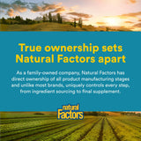 Natural Factors comparación de tamaño de cápsula para referencia
