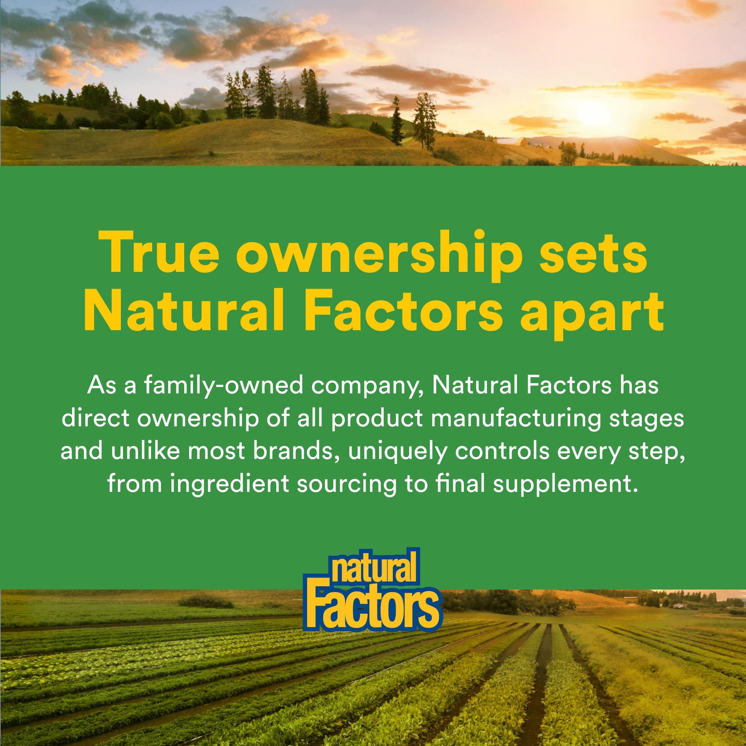 Natural Factors comparación de tamaño para referencia del consumidor