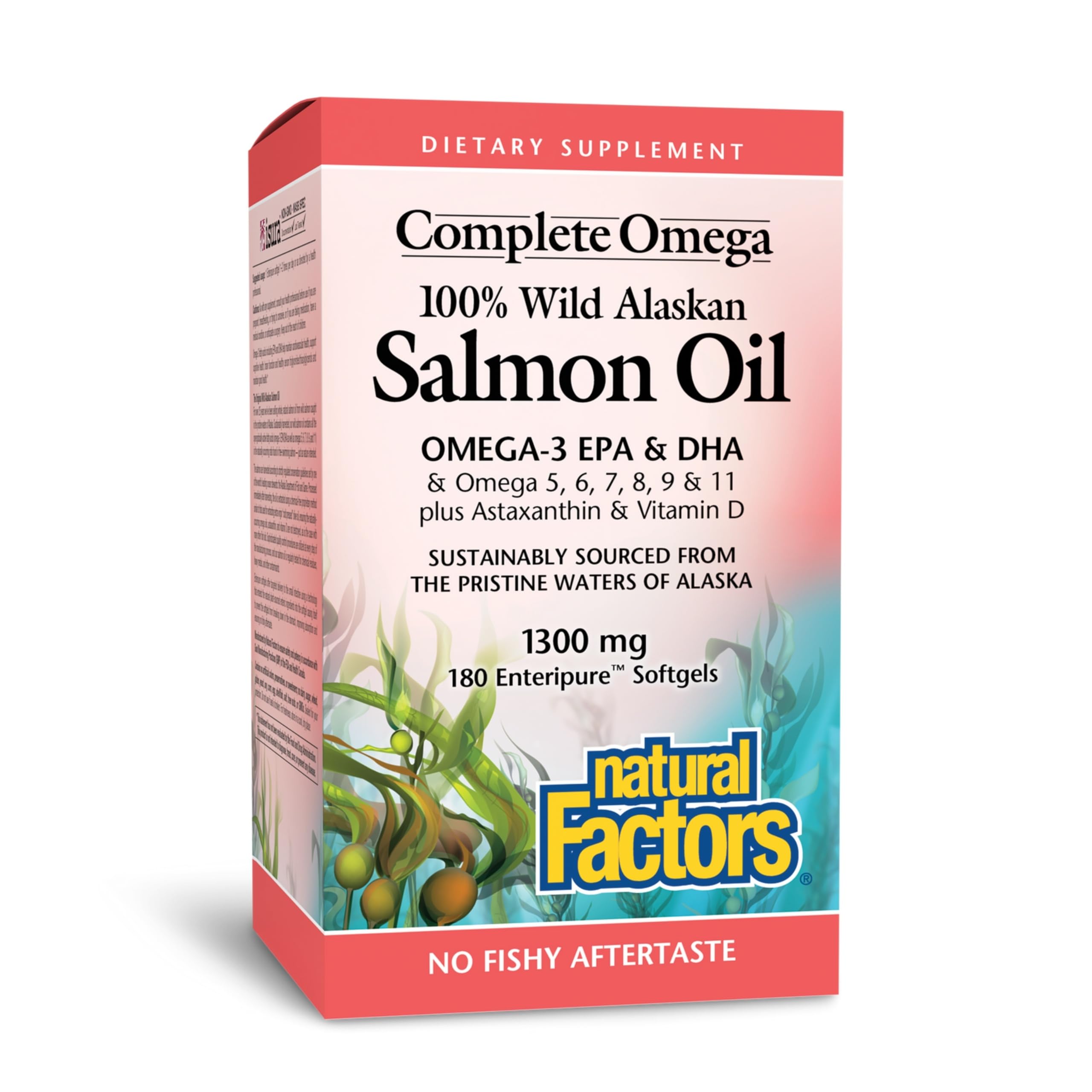Natural Factors Complete Omega vista frontal del envase y beneficios visibles