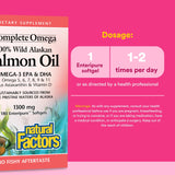 Natural Factors Complete Omega textura dorada del aceite mostrando pureza y brillo
