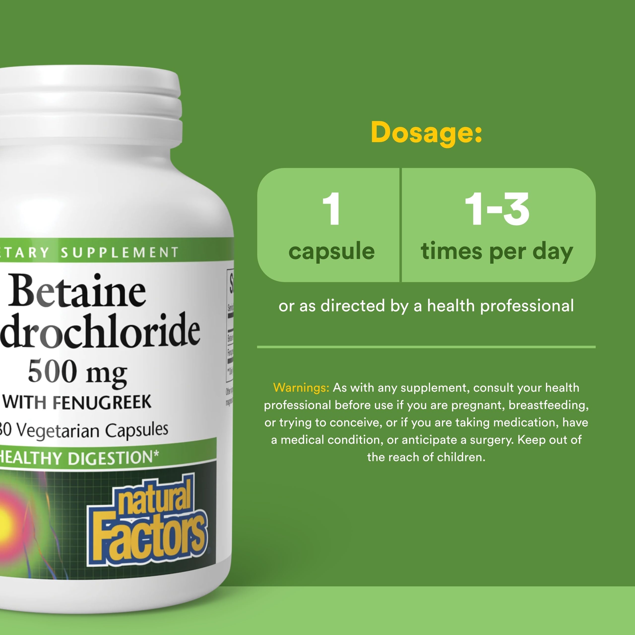 Natural Factors detalle de etiqueta con información de ingredientes