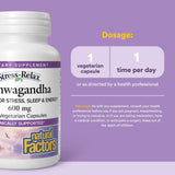 Natural Factors etiqueta con ingredientes y estandarización, transparencia y seguridad