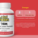 Natural Factors etiqueta con ingredientes claves para soporte del cartílago