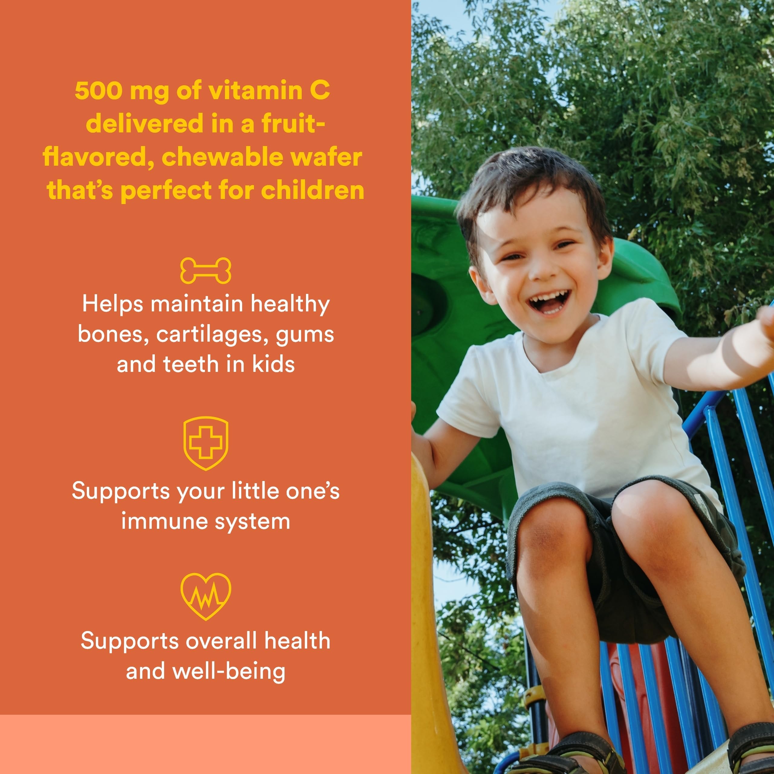 Natural Factors detalle de wafers masticables para fácil consumo infantil