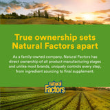 Natural Factors frasco junto a taza en cocina representando uso diario