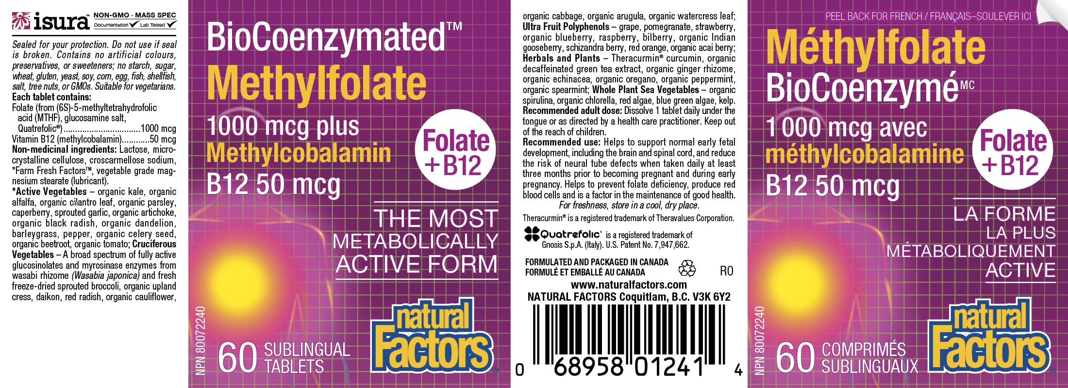 Natural Factors frasco en cocina transmitiendo uso diario y confianza