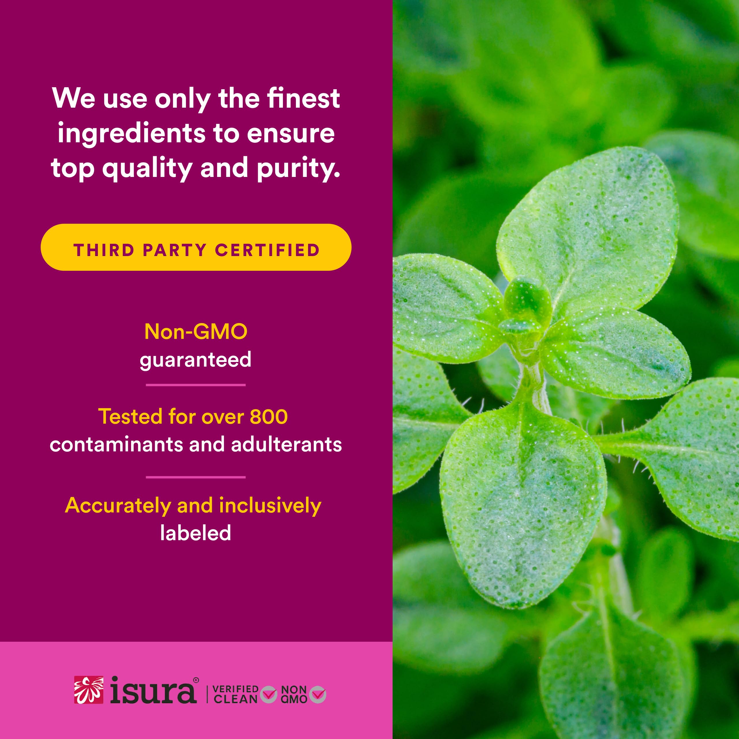 Natural Factors detalle de la etiqueta mostrando ingredientes y certificación orgánica