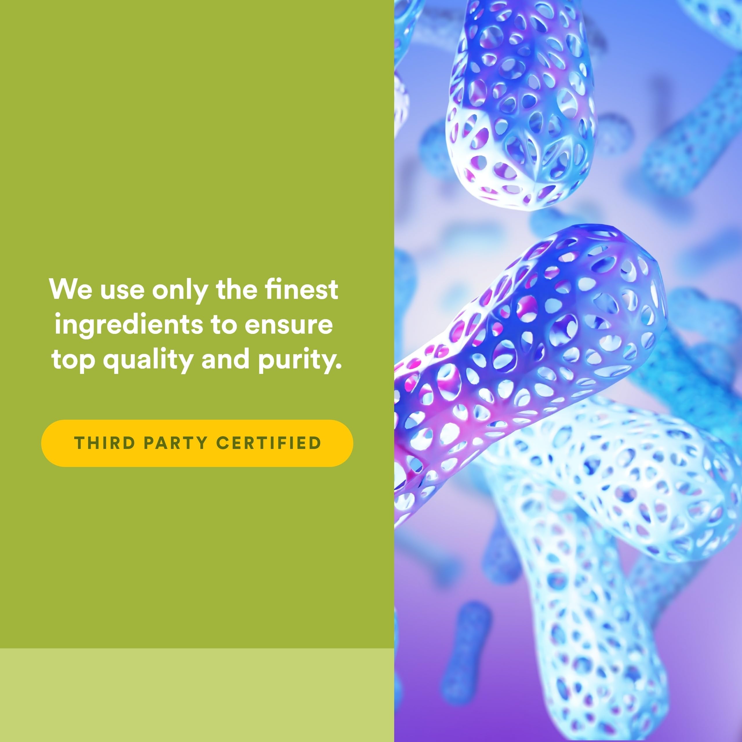Natural Factors etiqueta con lista de ingredientes y certificaciones visibles