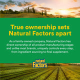 Natural Factors etiqueta con lista de ingredientes y sin alérgenos