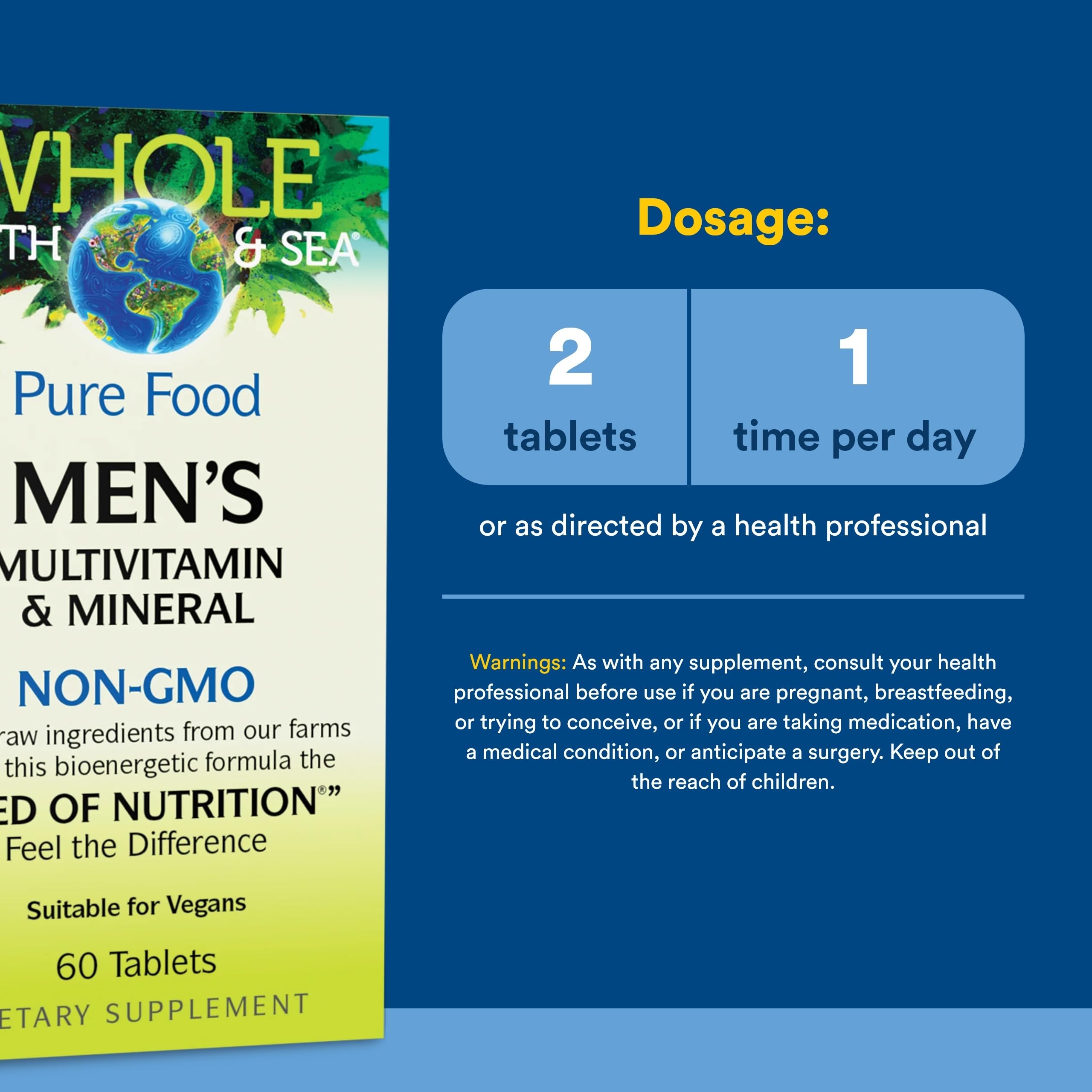 Natural Factors etiqueta nutricional legible con listado de vitaminas y minerales clave