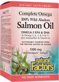 Natural Factors frasco frontal mostrando etiqueta y beneficio de omega‑3