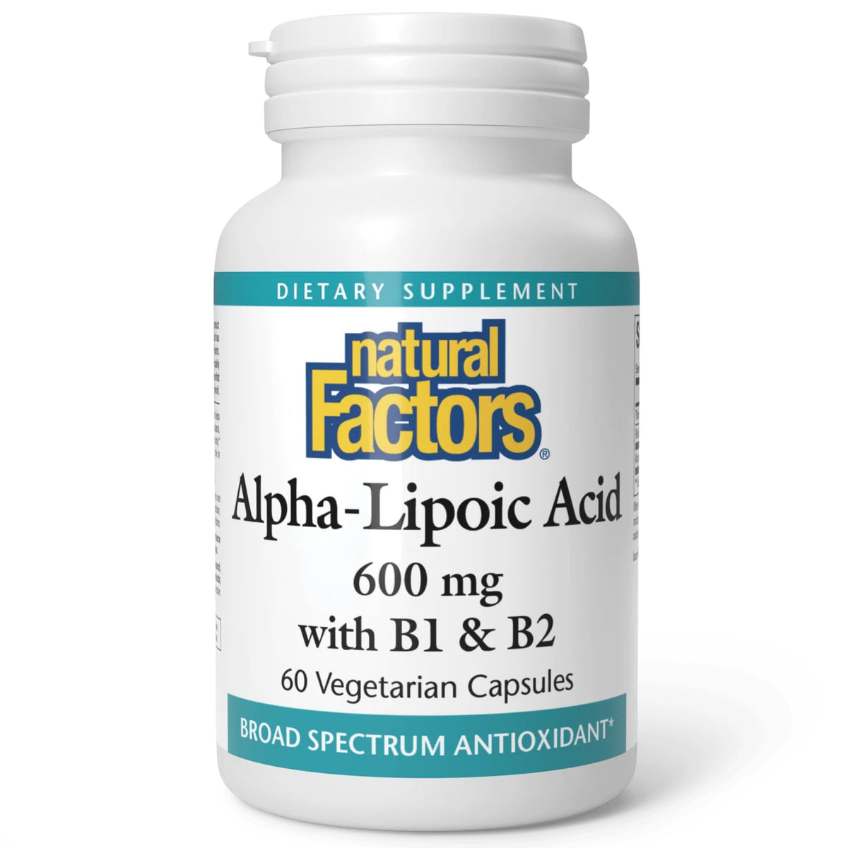 Natural Factors frente del empaque mostrando beneficio antioxidante