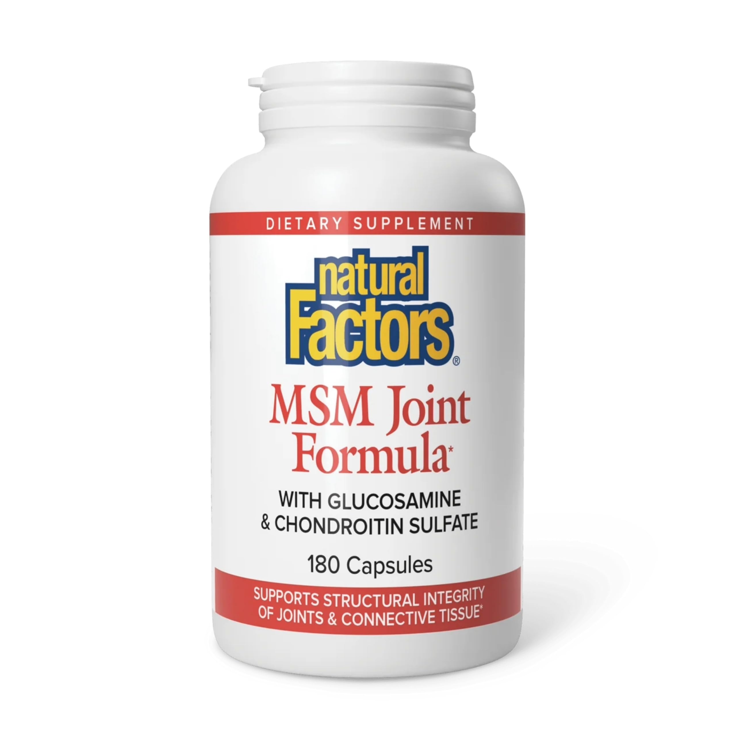 Natural Factors frente del envase mostrando marca y cantidad, confianza en calidad