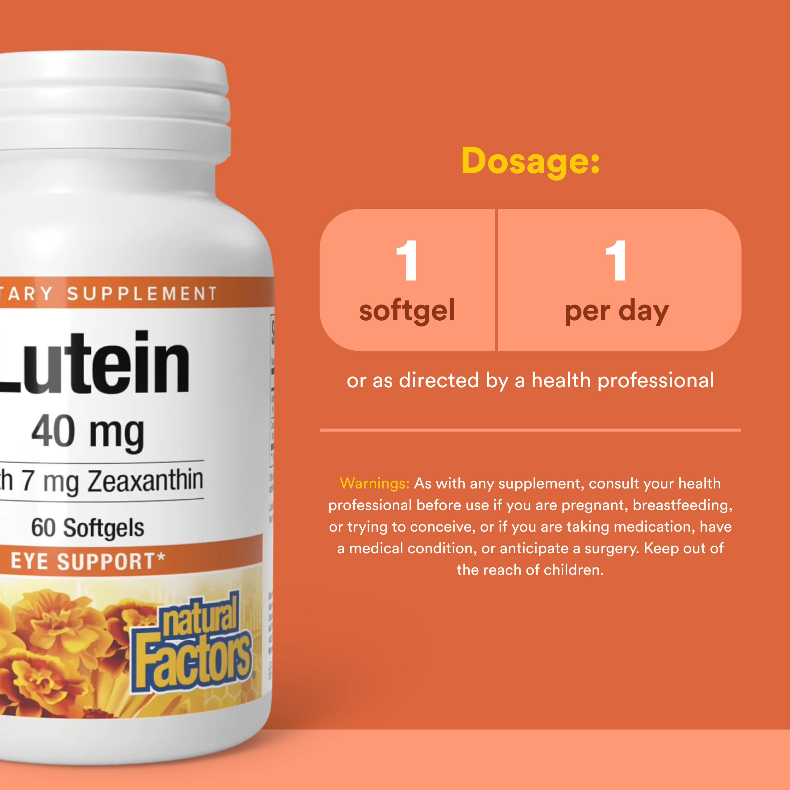 Natural Factors etiqueta con ingredientes y dosis claras para confianza