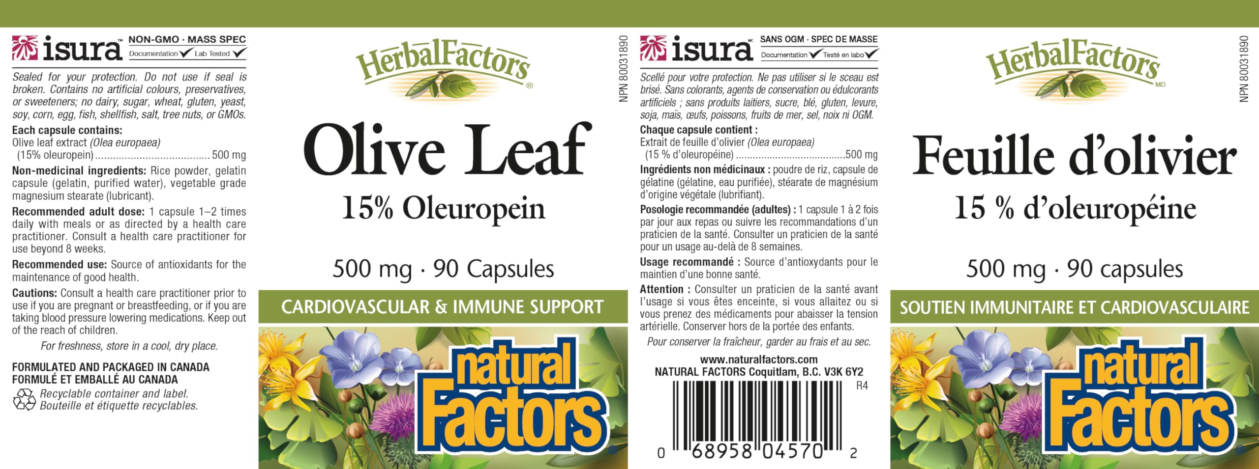 Natural Factors cápsulas junto a un frasco en uso para rutina diaria