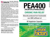 Natural Factors etiqueta informativa con dosis, ingredientes y certificaciones