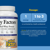 Natural Factors polvo en cuchara listo para preparar batido nutritivo y práctico