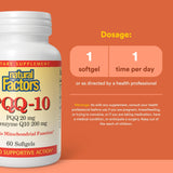 Natural Factors caja abierta con 60 softgels para suministro de dos meses