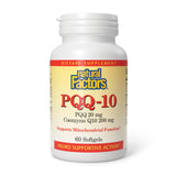 Natural Factors envase frontal mostrando PQQ-10 y beneficios de energía