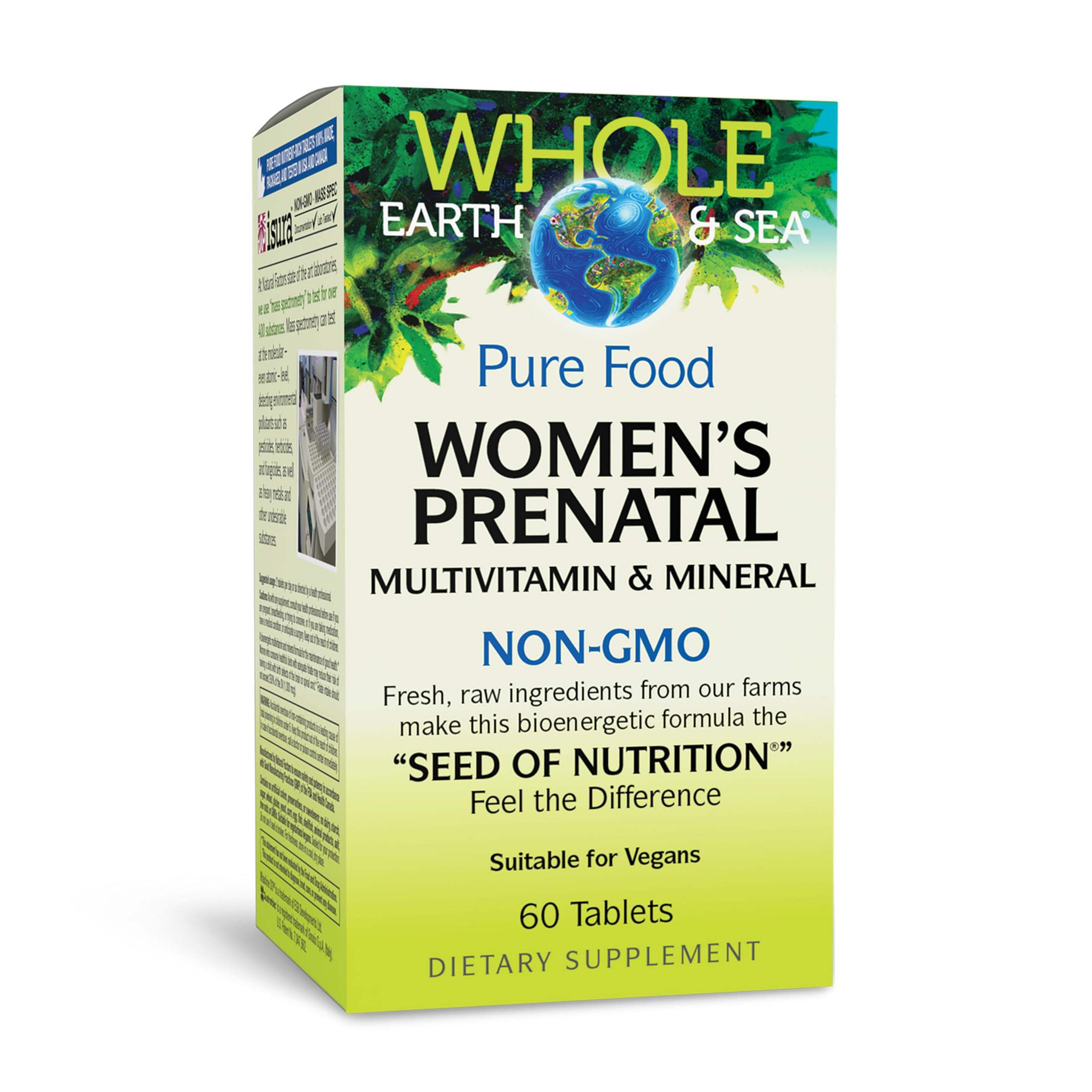 Natural Factors vista frontal del envase mostrando la marca y beneficio prenatal