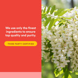 Natural Factors etiqueta con lista de ingredientes limpios y detalles de pureza