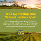 Natural Factors sello de laboratorio indicando pruebas de pureza y seguridad