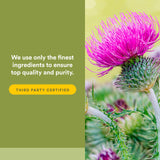 Natural Factors frasco en mano para comparar tamaño y cantidad de cápsulas