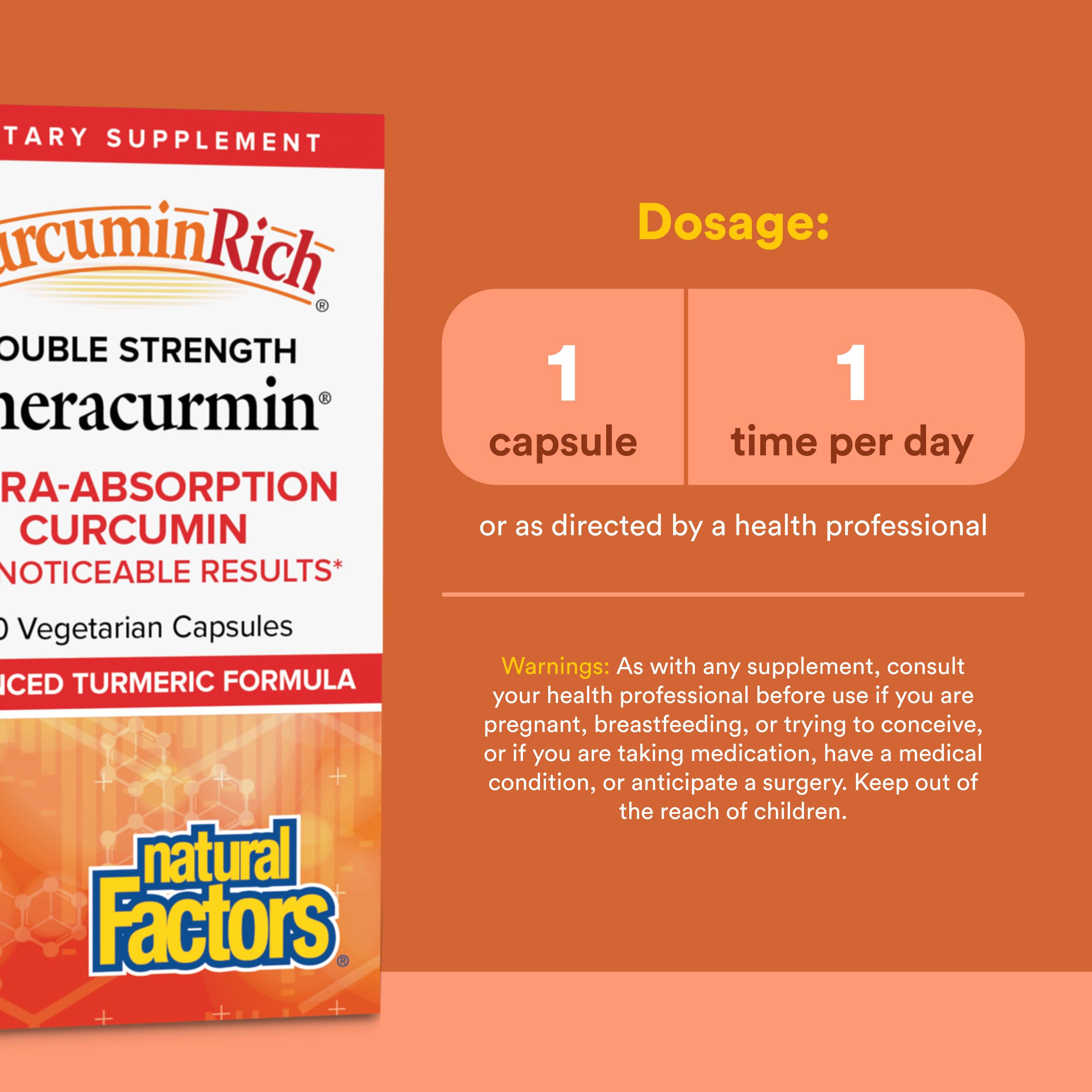 Natural Factors polvo fino de Theracurmin resaltando mejor absorción