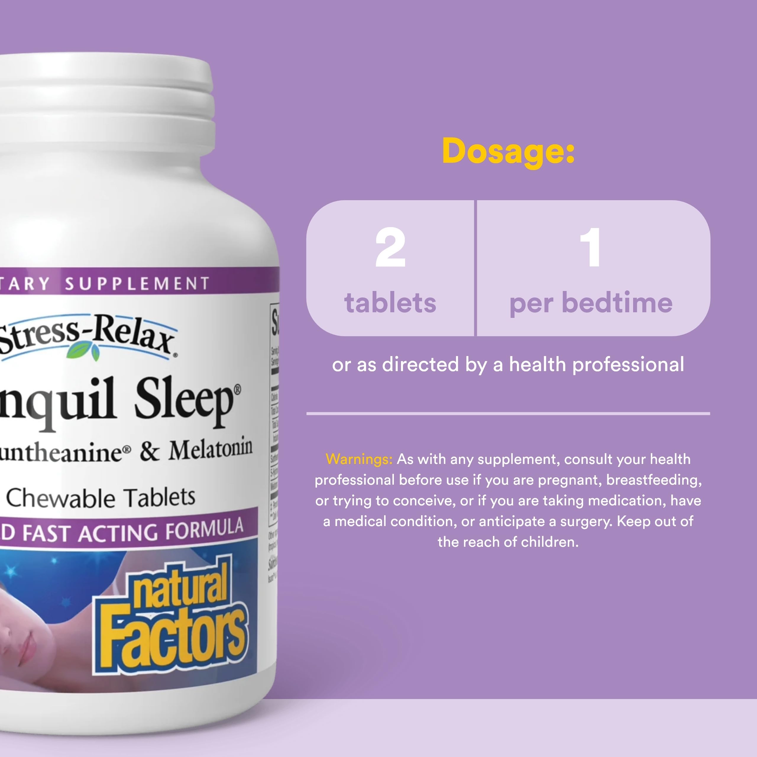Natural Factors etiqueta nutricional con ingredientes y dosis visibles