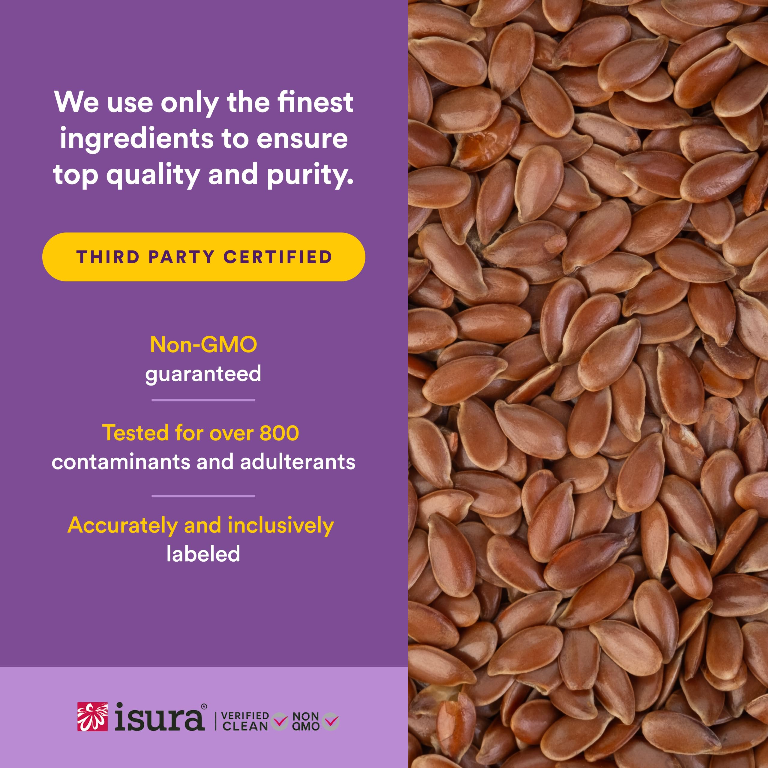 Natural Factors etiqueta con información nutricional y certificaciones claras