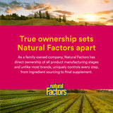 Natural Factors producto en cocina junto a desayuno como recordatorio